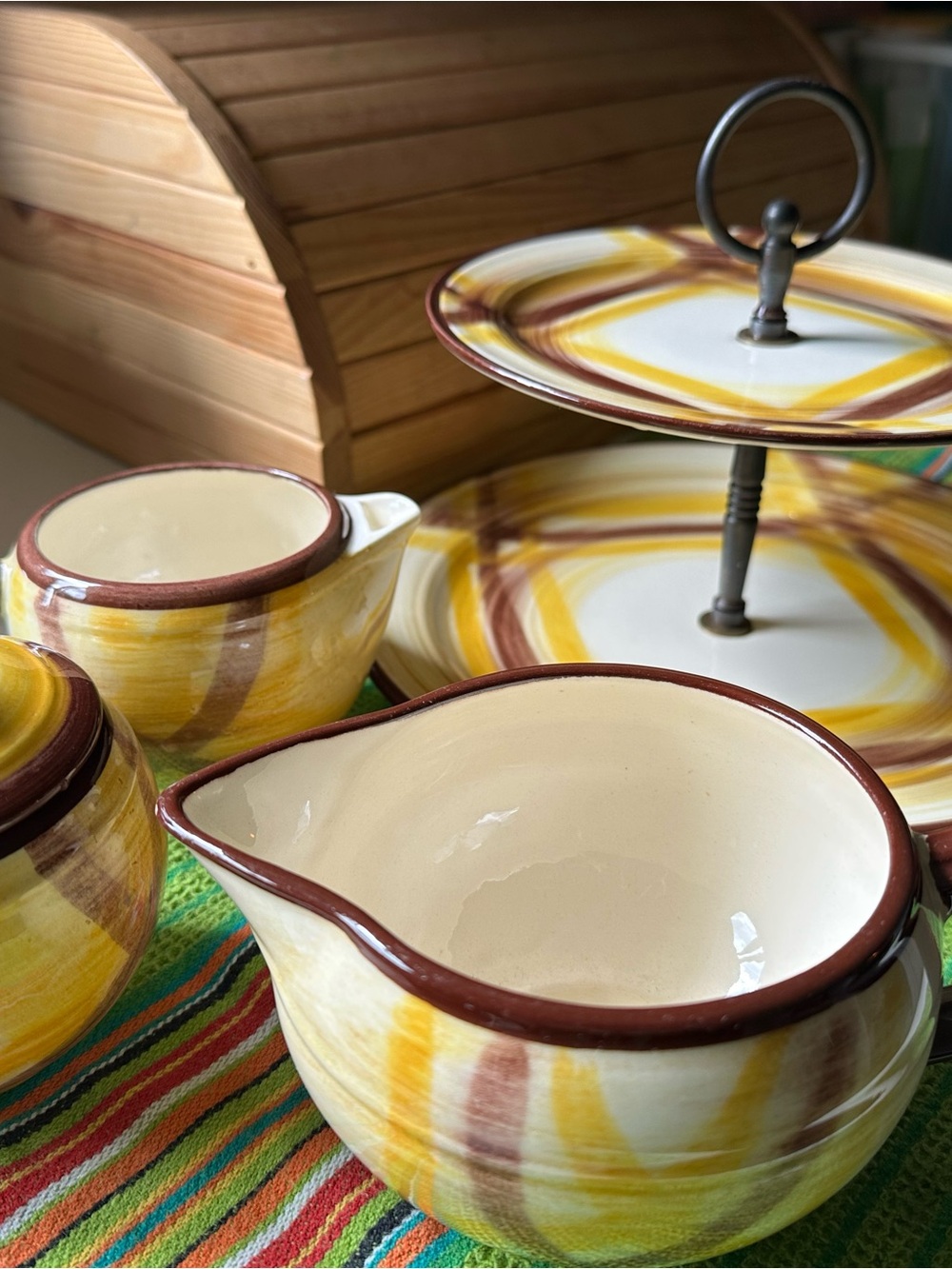 Vintage 1970s Vernonware Organdie Pottery Set